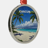 Cancun Mexico Reizen Strand Metalen Ornament (Rechts)