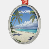 Cancun Mexico Reizen Strand Metalen Ornament (Links)