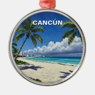 Cancun Mexico Reizen Strand Metalen Ornament