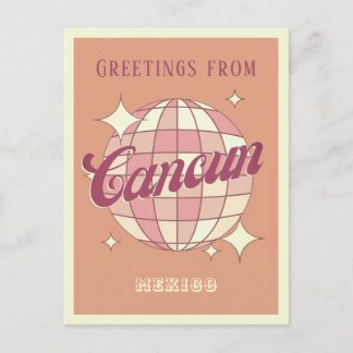 Cancun Mexico Retro Partij Briefkaart