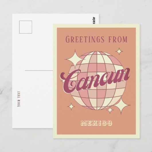 Cancun Mexico Retro  Partij Briefkaart (Voorkant / Achterkant)