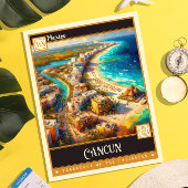 Cancun, Mexico | Retro schilderen Briefkaart