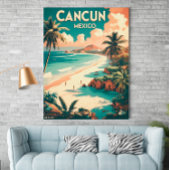  Cancun, Mexico - Retro Travel Poster