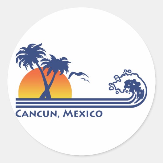 Cancun Mexico Ronde Sticker (Voorkant)