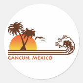 Cancun Mexico Ronde Sticker (Voorkant)