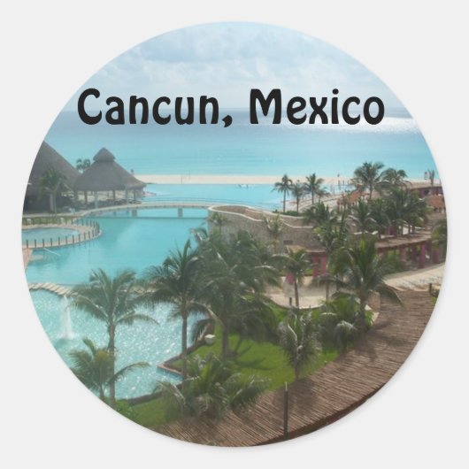 Cancun Mexico Ronde Sticker (Voorkant)