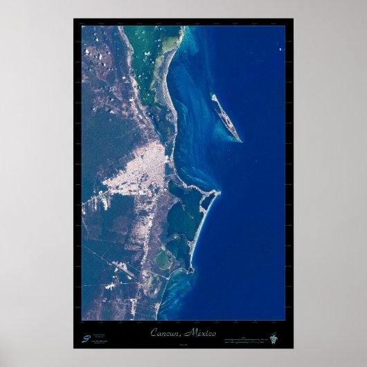 Cancun, Mexico satellietposter Poster (Voorkant)