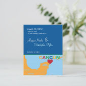Cancun Mexico Save the Date Aankondiging (Staand voorkant)