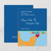 Cancun Mexico Save the Date Aankondiging (Voorkant / Achterkant)