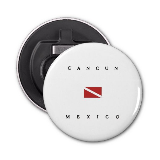 Cancun Mexico Scuba Dive Flag Button Flesopener (Voorkant)