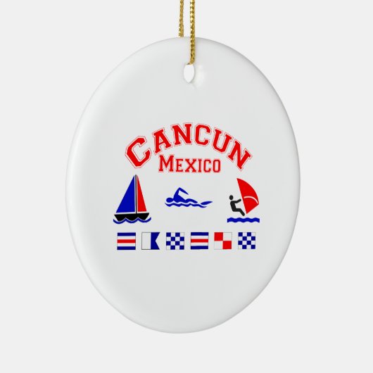 Cancun Mexico Signal Flags Keramisch Ornament (Rechts)