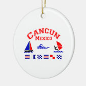 Cancun Mexico Signal Flags Keramisch Ornament (Links)