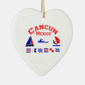 Cancun Mexico Signal Flags Keramisch Ornament (Rechts)