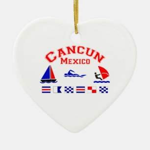 Cancun Mexico Signal Flags Keramisch Ornament