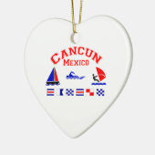 Cancun Mexico Signal Flags Keramisch Ornament (Links)