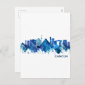 Cancun Mexico Skyline Blue Feestdagenkaart (Voorkant / Achterkant)