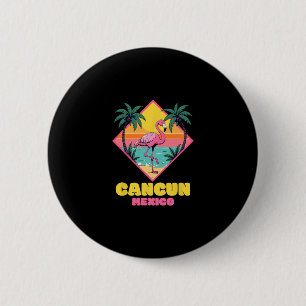 Cancun Mexico Souvenir Flamingo Familie Matching C Ronde Button 5,7 Cm
