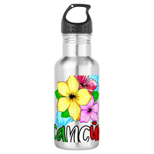 Cancun Mexico Souvenir Gift Spring Break Summer Va Waterfles (Voorkant)