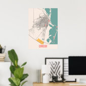 Cancun - Mexico - Stadskaart Poster (Thuiskantoor)