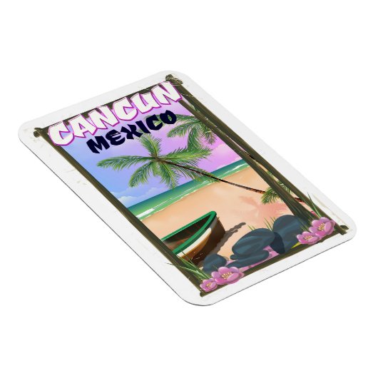 Cancun Mexico strand poster. Magneet (Rechterzijde)