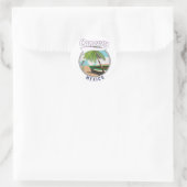 Cancun Mexico Strand reislogo Ronde Sticker (Tas)