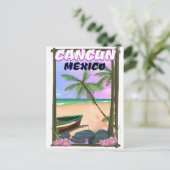 Cancun Mexico strandposter. Briefkaart (Staand voorkant)