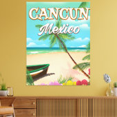 Cancun Mexico strandposter Canvas Afdruk (Insitu (Woonkamer))