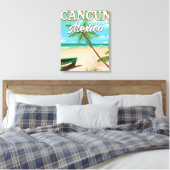 Cancun Mexico strandposter Canvas Afdruk (Insitu (Slaapkamer))