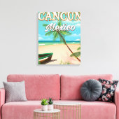 Cancun Mexico strandposter Canvas Afdruk (Insitu (Woonkamer))