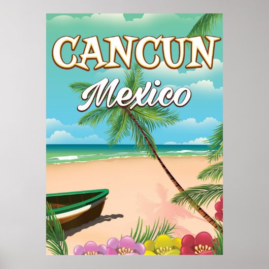 Cancun Mexico strandposter Poster (Voorkant)