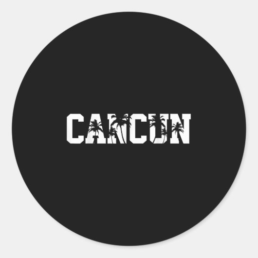 Cancun Mexico Summer Vacation Ronde Sticker (Voorkant)