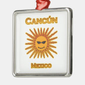 Cancun Mexico Sun Face Icon Metalen Ornament (Links)