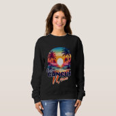 Cancun Mexico Sunset Beach Palm Tree Trip Souvenir Trui (Voorkant volledig)