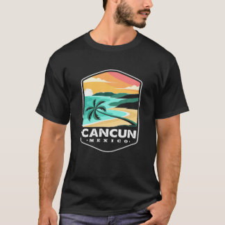 Cancun Mexico Sunset Palm Souvenir Family Matching T-shirt
