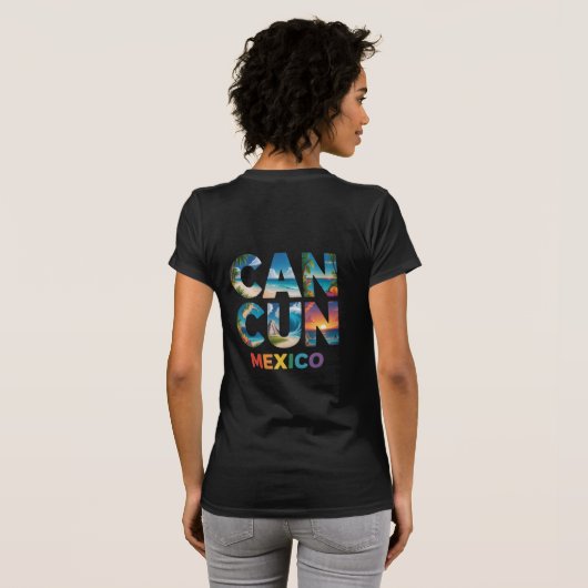Cancun Mexico T-Shirt Design Tropical Vacation (Achterkant volledig)