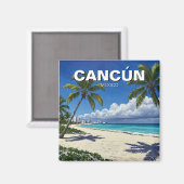 Cancun Mexico Travel Beach Magneet (Voorkant / Achterkant)