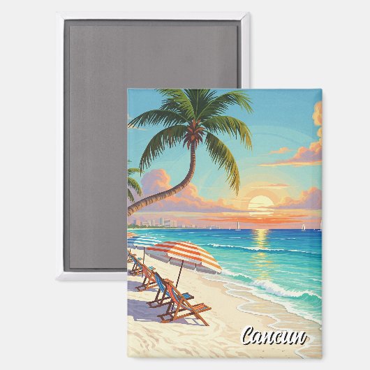 Cancun Mexico Travel Beach Magneet (Voorkant / Achterkant)