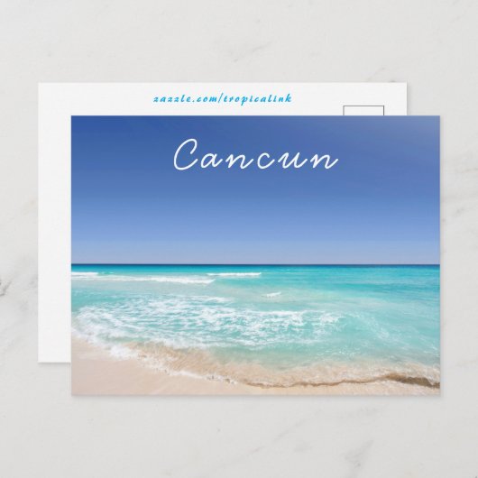 Cancun Mexico Tropical Zee Wave Beach  Briefkaart (Voorkant / Achterkant)