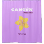 Cancun, Mexico, Tropische kunst, Preppy, Reiskunst Douchegordijn (Voorkant)