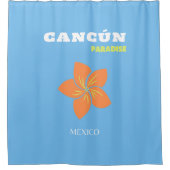Cancun, Mexico, Tropische kunst, Reiskunst, Preppy Douchegordijn (Voorkant)