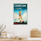 CANCUN Mexico TWA Trans World Airlines Poster (Keuken)