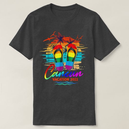 Cancun Mexico Vacation 2022 Flip Flop LGBT Summer T-shirt (Design voorkant)