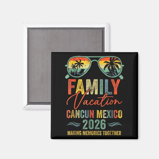 Cancun Mexico Vacation 2026 Matching Family Group  Magneet (Voorkant / Achterkant)