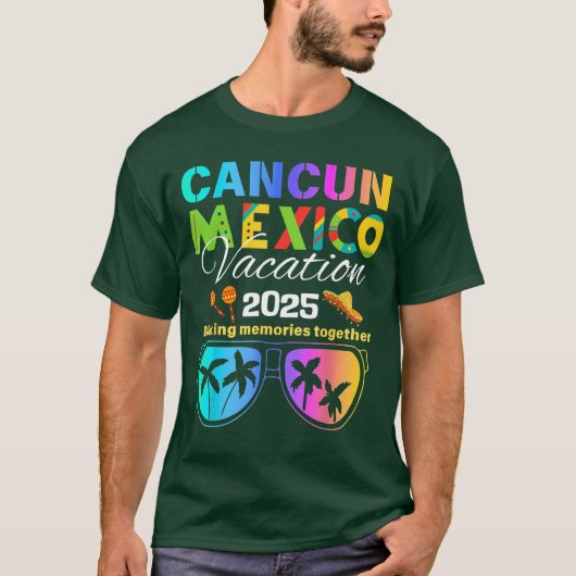 Cancun Mexico Vacation Beach 2025 Trip Groep Squad T-shirt (Voorkant)