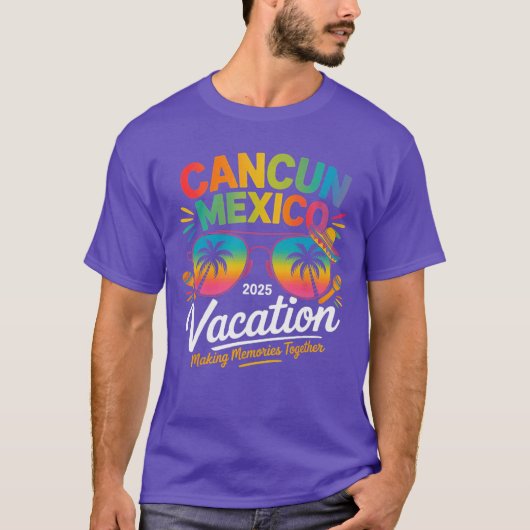 Cancun Mexico Vacation Beach 2025 Trip Groep Squad T-shirt (Voorkant)