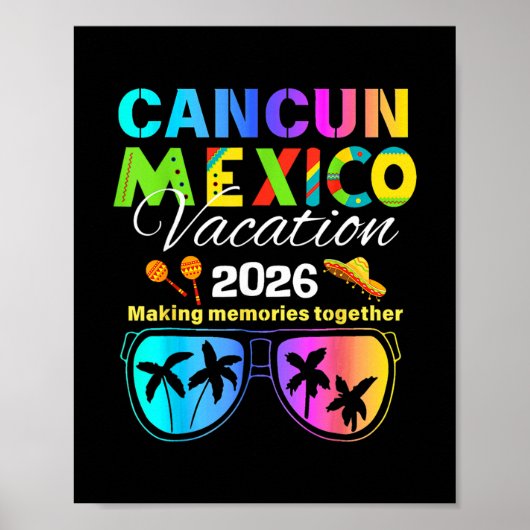 Cancun Mexico Vacation Beach 2026 Trip Group Squad Poster (Voorkant)