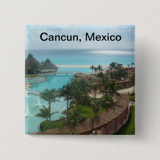 Cancun Mexico Vierkante Button 5,1 Cm (Voorkant)