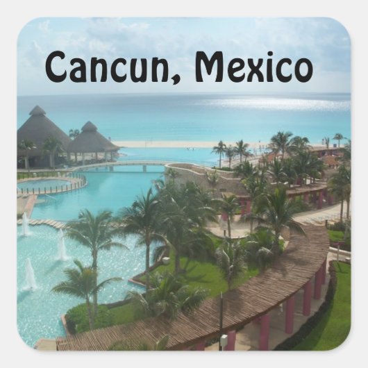 Cancun Mexico Vierkante Sticker (Voorkant)