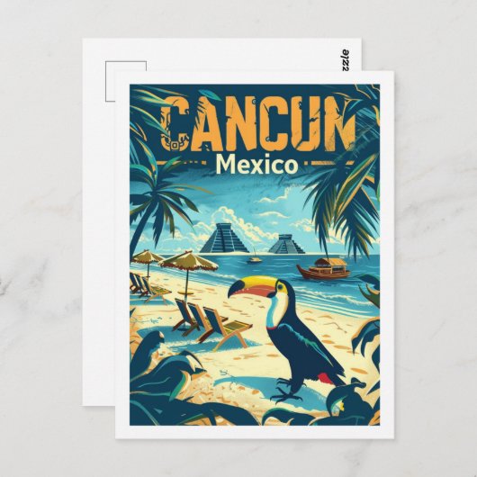Cancun Mexico Vintage Beroemde Reisplaats Briefkaart (Voorkant / Achterkant)