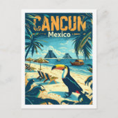 Cancun Mexico Vintage Beroemde Reisplaats Briefkaart (Voorkant)